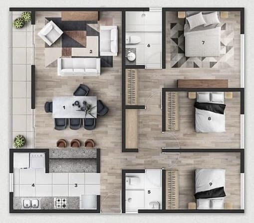 AI-generated floor plan 1