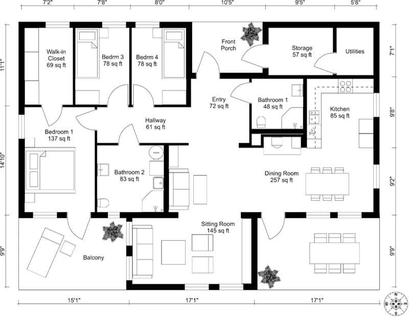 AI-generated floor plan 2