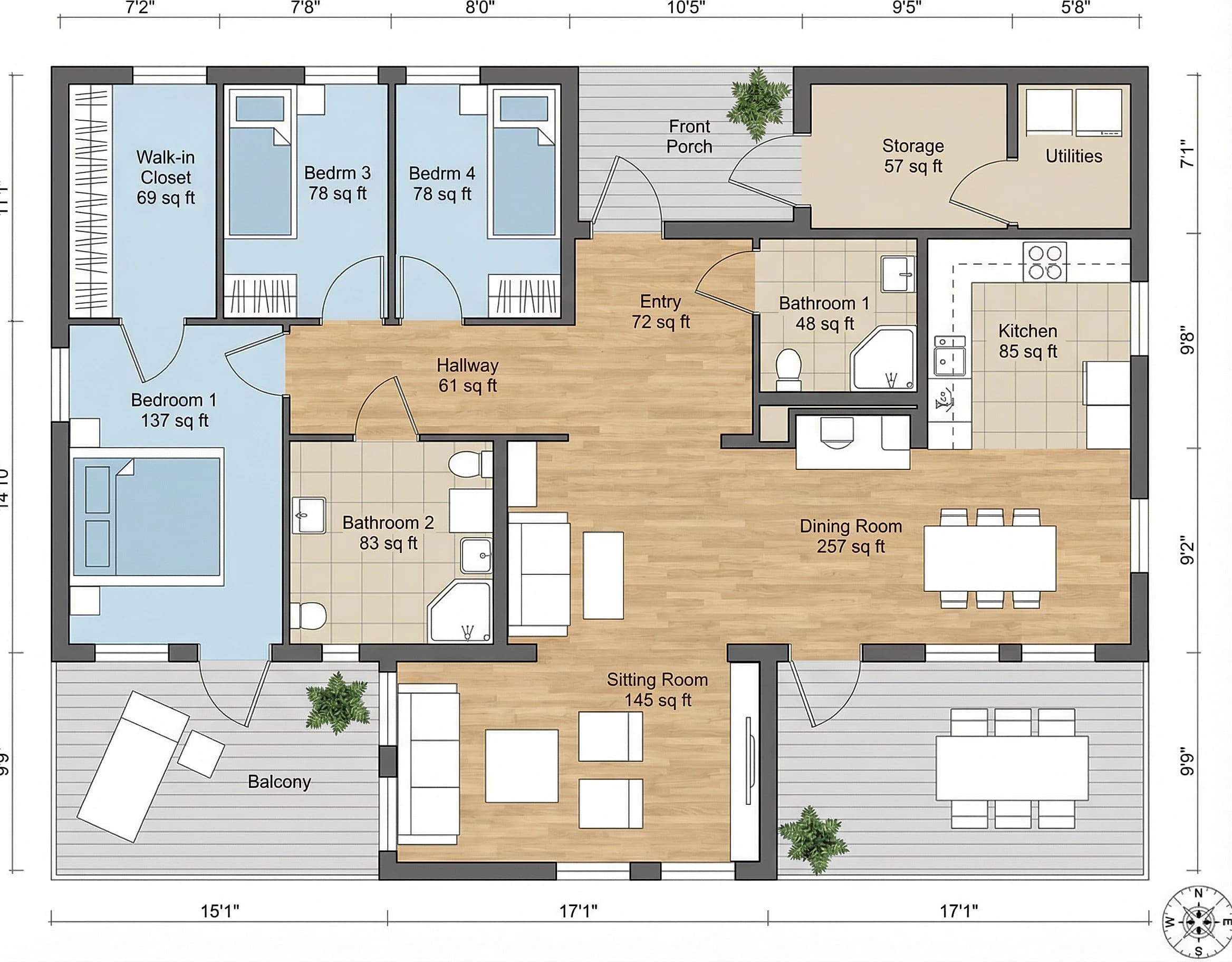 AI-generated floor plan 4